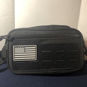 Tactical Waist Bag Black Multiple Compartments NWOT Unbranded